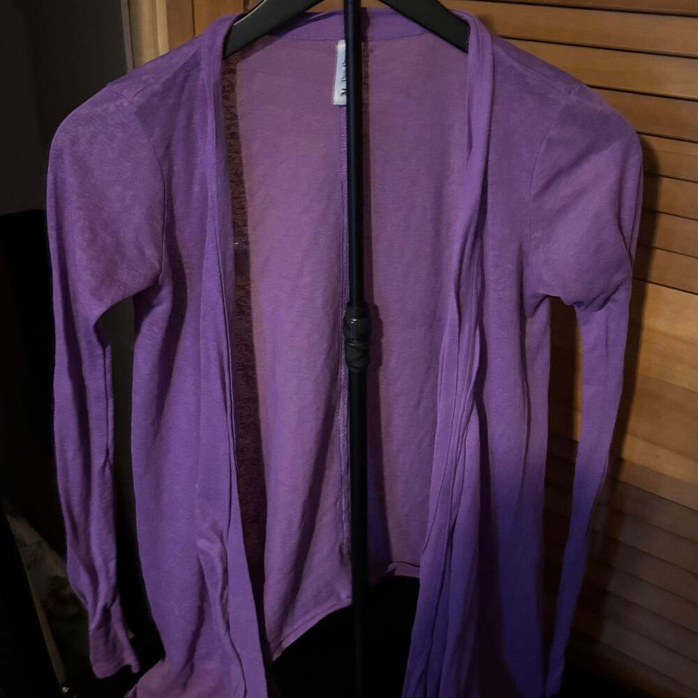 Purple Open Front Cardigan with Long Sleeves small